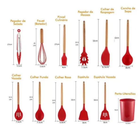 Kit de Utensílios de Cozinha  Anti Ferrugem