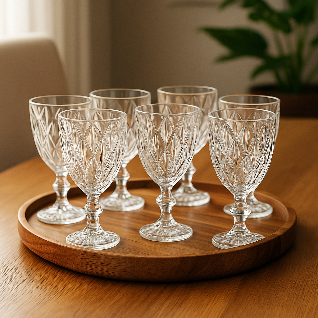 Conjunto De Taças De Vidro 6 Peças Linha Diamante 375ml U / UNICA
