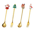 Christmas Decorations Home Christmas Table Decor Stainless SpoonsFork Cutlery Set Elk Xmas Tree New Year 2024 Navidad 2023 Gifts